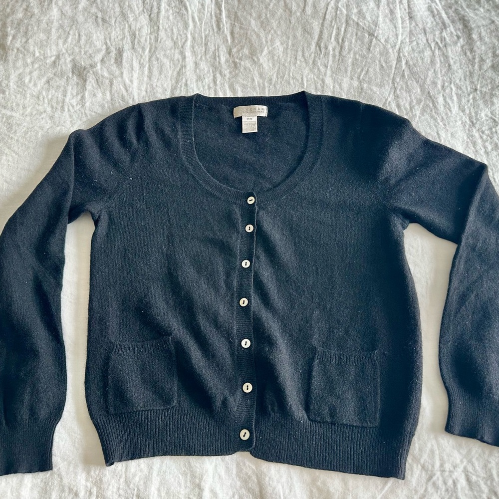 Kenar cashmere Black Button-Up Cardigan